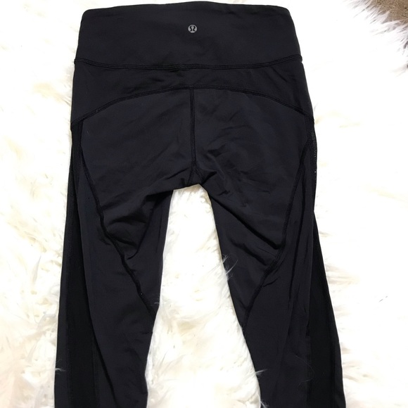 lululemon athletica Pants - Lululemon Black Mesh Capris